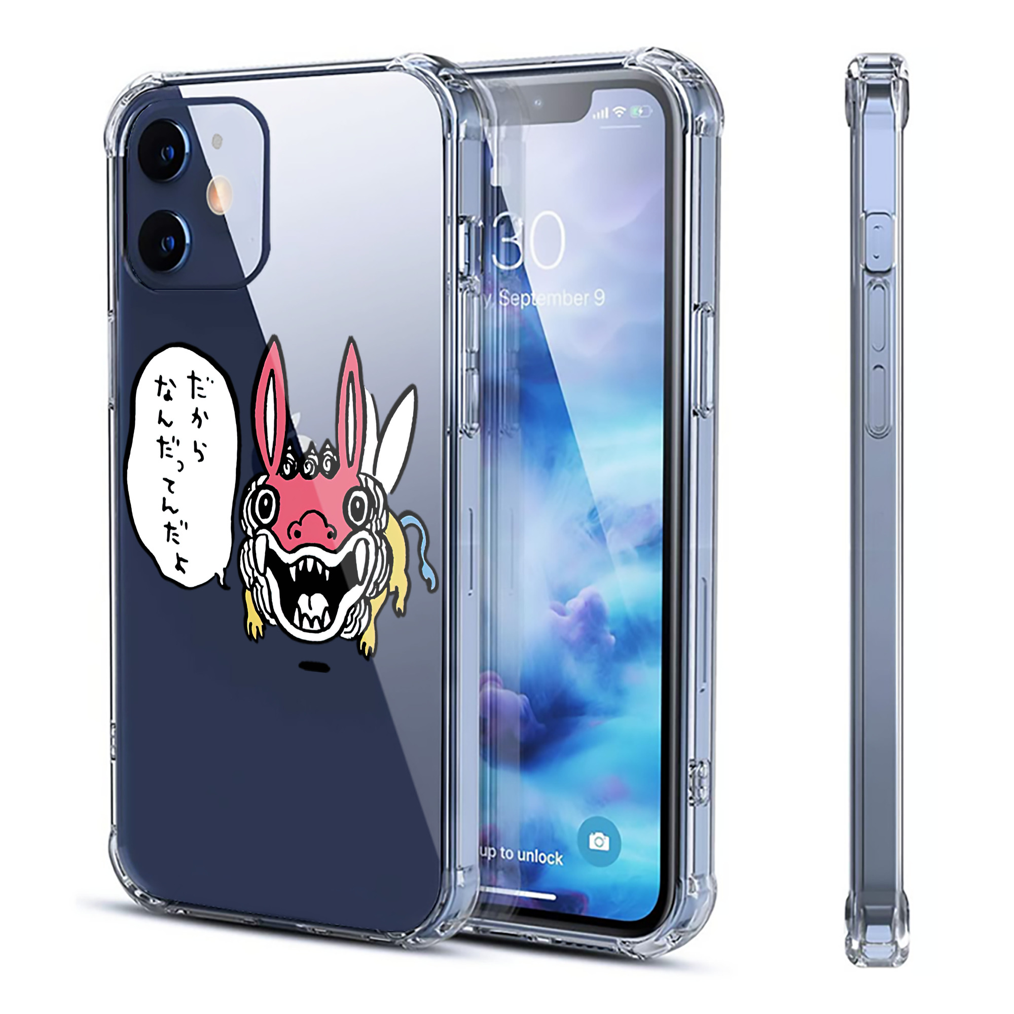 （画像用） ちいかわ でかつよ Chii-kawa Dekatsuyo 【iPhone 12シリーズ対応】透明スマホケース（クリアソフトケース）